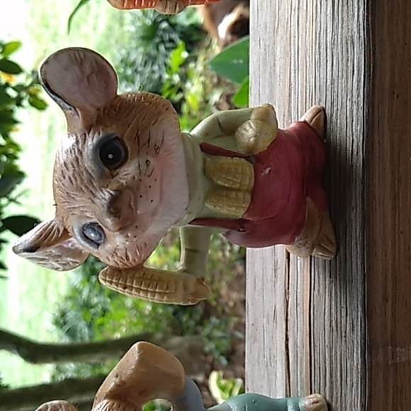 Vintage 1980s Homco Home Interiors 5601 mice with vegetables set of 3 - Picture 3 of 5